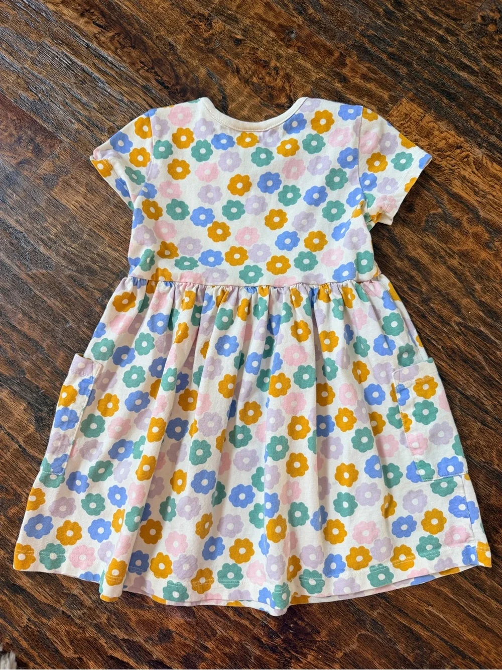 Hanna Andersson Pastel Floral Pocket Dress - Blue, Yellow, Pink, Green
